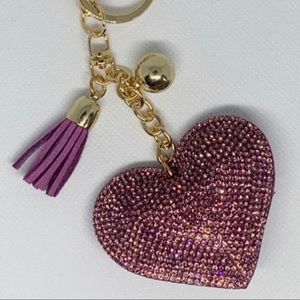 Love Heart Keychain for Bags - Rose Gold